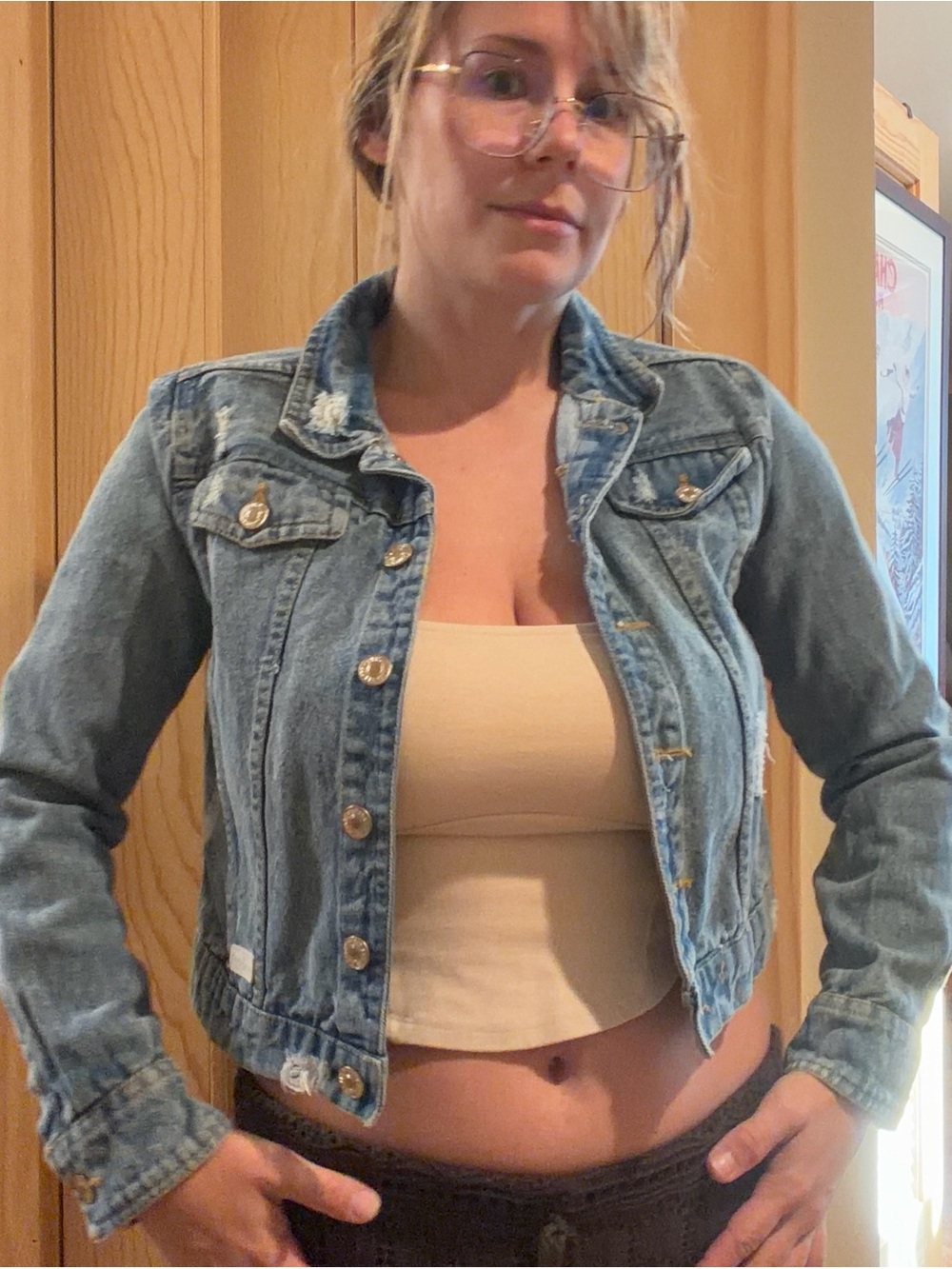 7 For All Mankind Light Blue Distressed Denim Jacket - Picture 13 of 14